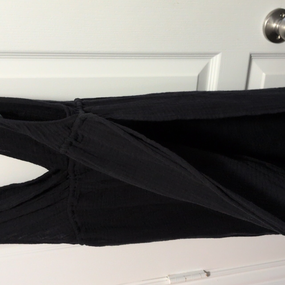 BlackLow Cut Cover Up Midi Dressy, Gauze Material - Picture 3 of 7
